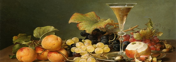Früchtestilleben mit Sektkelch by Johann Wilhelm Preyer