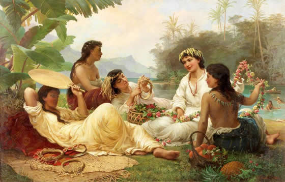 Sunny Clime, Tahiti,  Nicholas Chevalier, 1883