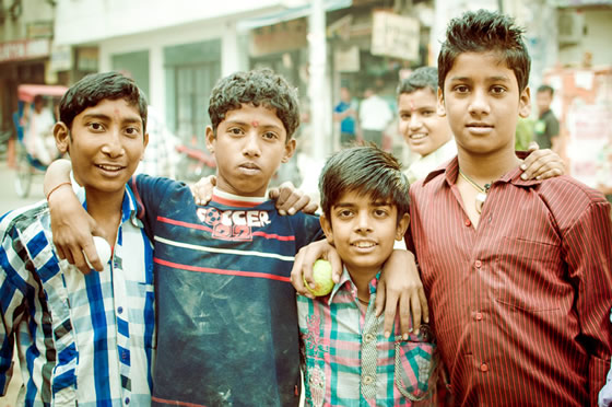 team of children in New Delhi